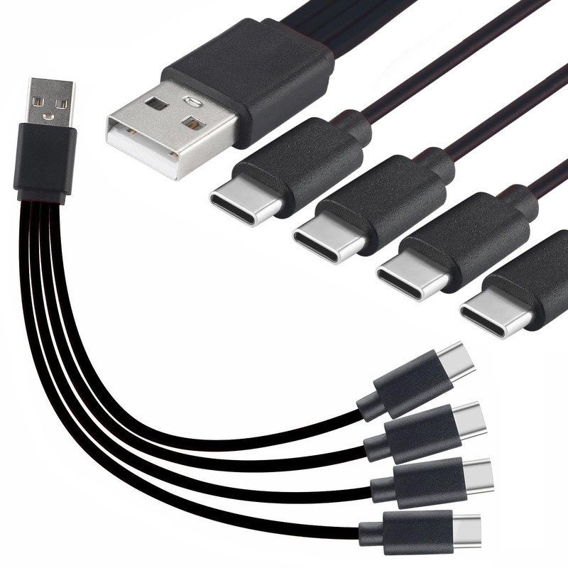 2 Pack USB Splitter Cable 20cm Short Multi Charging Cable Portable 4 USB -to …