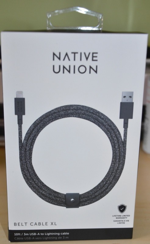 Native Union BELT CABLE XL USB-A TO LIGHTNING new 10 foot BELTTL03 10 ft iphone