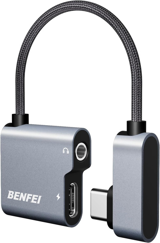 USB C to Audio Jack Adapter with 60W Fast Charging, USB-C to 3.5Mm Female Headph
