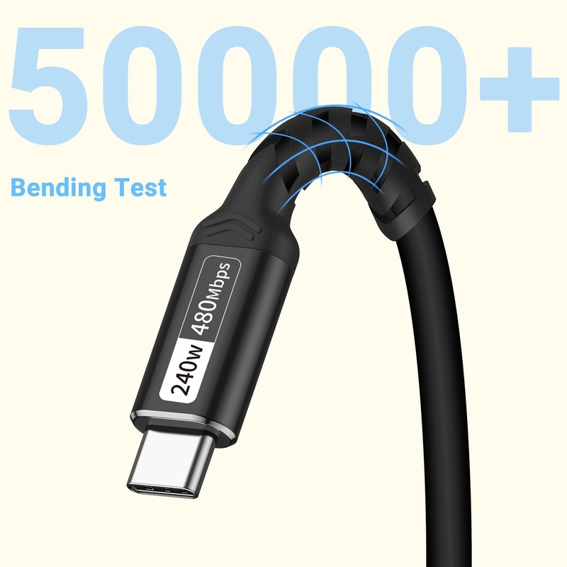 USB C to C Cable(1FT, 2packs) 240W Fast Charging USB C Cable Compatible with ... gallery