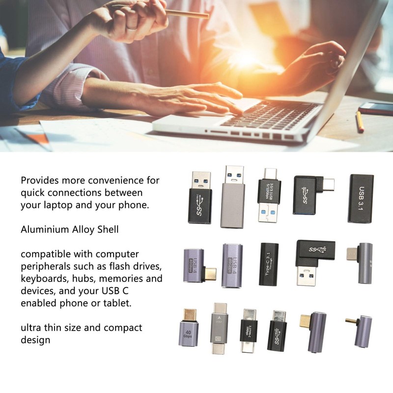 16-Piece USB C Adapter Kit, Aluminum USB 3.0 & 3.1 Type C Adapters for Laptops & gallery