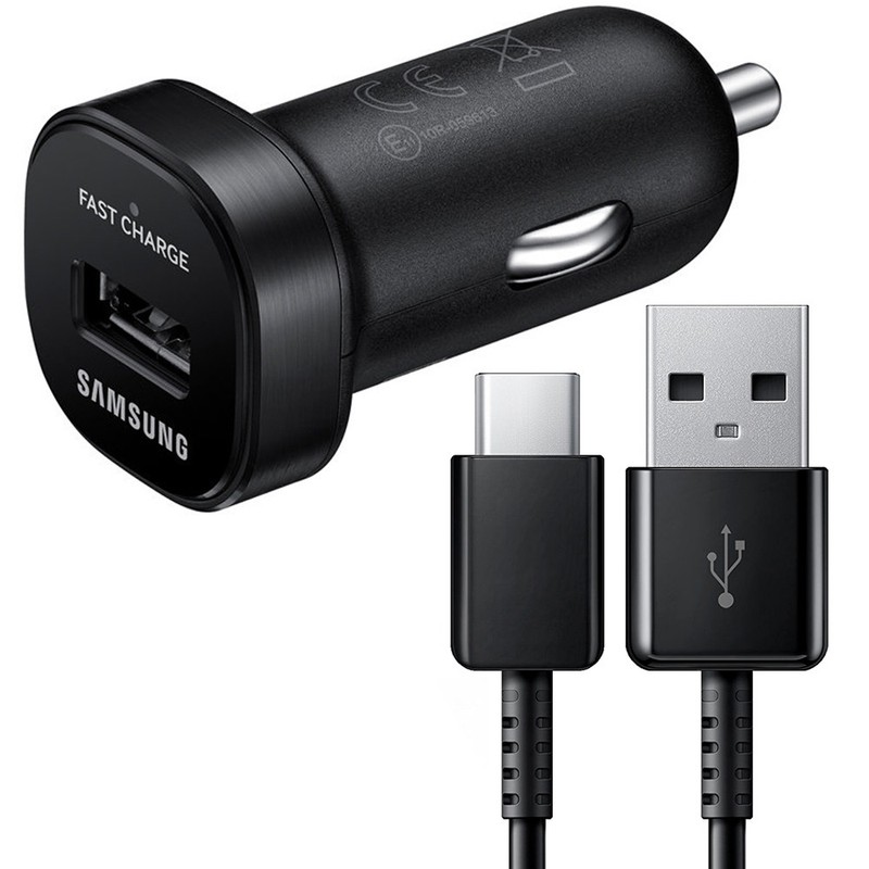 OEM Samsung Fast USB Car Charger For Galaxy S9 S9+ S8/S8 Plus + USB Type-C Cable