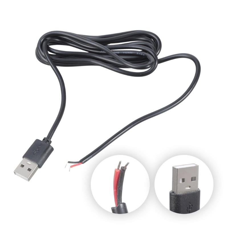 Solderless USB 2Pin Charging Cable 5V Power Cord for Fan Lamp Toy Projects gallery