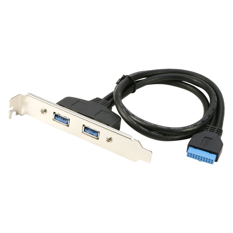RIITOP 2 Ports USB 3.0 Female Back Panel to MB 20pin Header Connector Cable A…