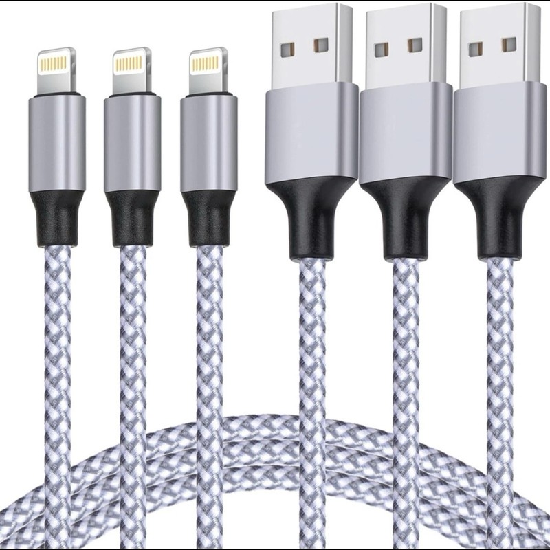 TAKAGI [Apple Mfi Certified] Iphone Charger, Lightning Cable 3PACK 6FT Nylon