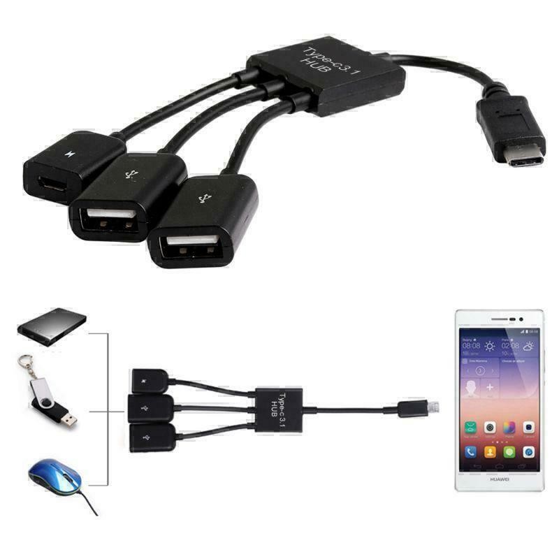 3in1 USB 3.1 Type-C To Micro USB 2.0 Power Charging Host OTG Hub Cable Adapter gallery