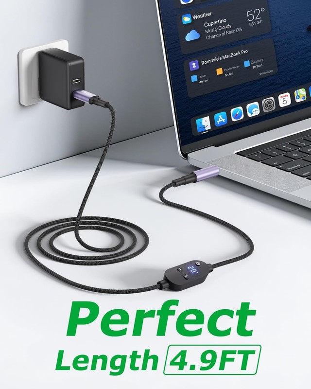 140W USB C to DC Adapter 5.5x2.5mm Barrel Cable, 28 Tips, Multi Voltage 5V-28V, gallery