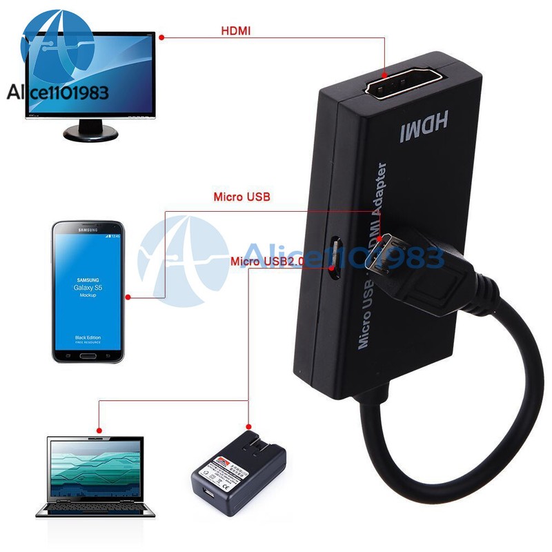 Micro USB to HDMI Adapter 1080P MHL HDTV Cable for Samsung Huawei Sony HTC LG gallery