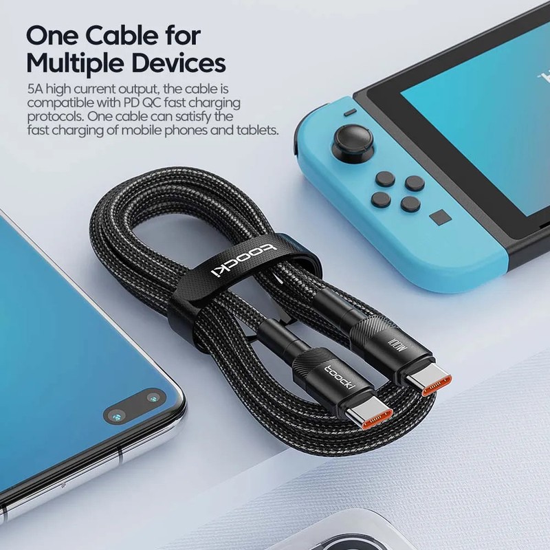 Toocki 100W USB C to C Cable PD 3.0 Fast Charging for MacBook Samsung Xiaomi gallery