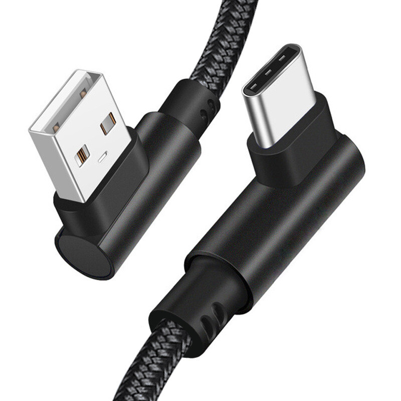 Type C 90 Degree Braided USB C Fast Charging Cable Data Sync For Samsung Huawei gallery