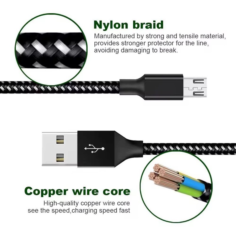 Braided USB C Type-C Fast Charging Data SYNC Charger Cable Cord 3/6/10FT Lot gallery