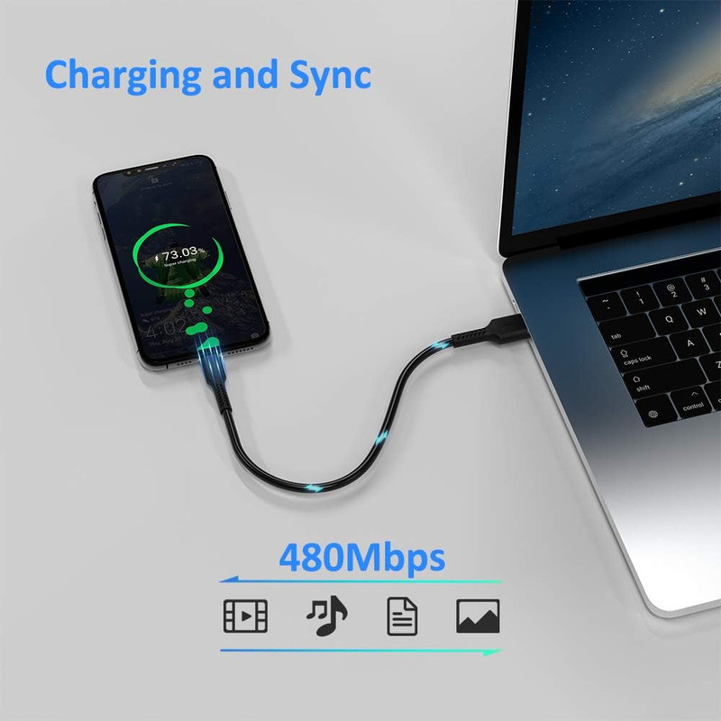 4 Inches USB C Cord Short, 5 Pack Durable USB a to USB Type C Fast Charging Cabl gallery