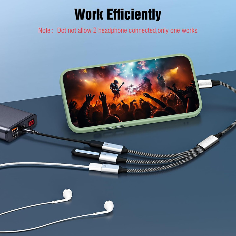 USB C Splitter Cable, USB-C Male to 3 Type C Female Adapter with Fast Charging, gallery