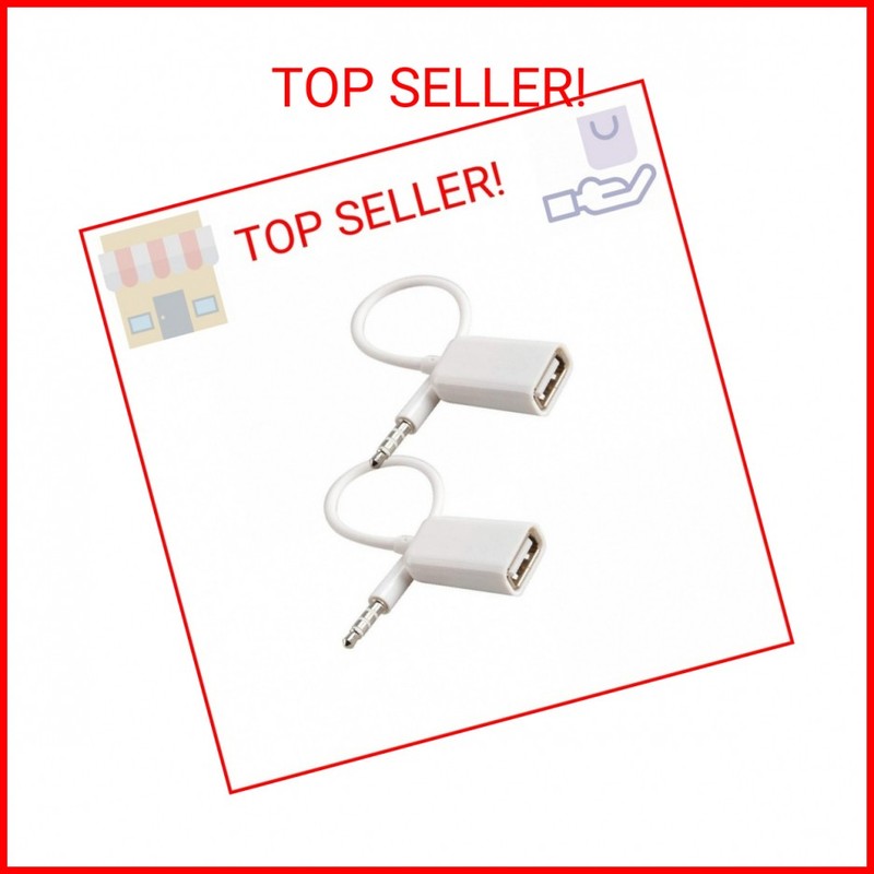 Oxsubor AUX to USB Adapter, 3.5mm Male Audio Jack to USB 2.0 Female Converter Ca