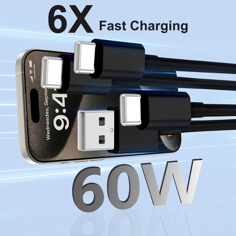 6-10 FT USB Type-C For iPhone 17/16/15 Cable Fast Charger Charging Data Cord Lot gallery