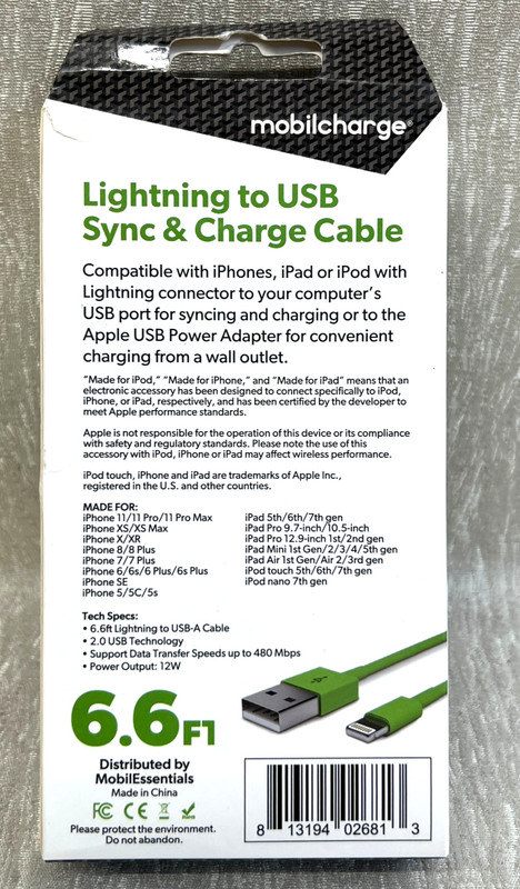 Mobilecharge 6.6ft Green gallery