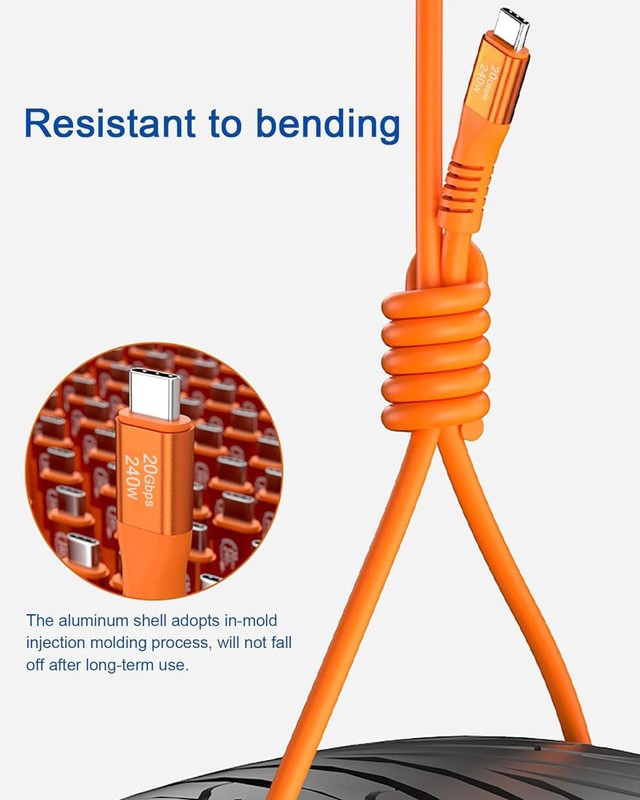 240W USB C to USB C Cable Silicone 6.6FT, USB 3.2 Gen 2 Fast Charging Cable 2... gallery