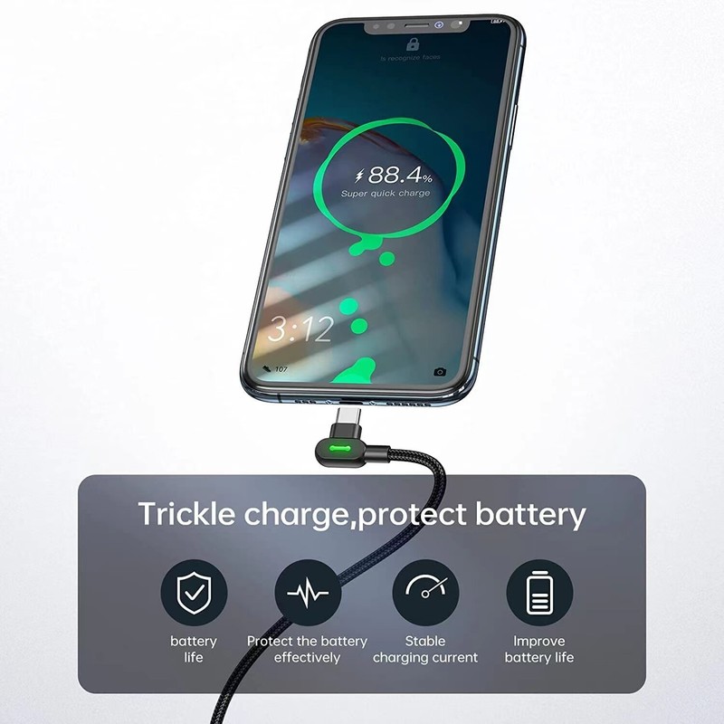 6x 3/6Ft Type USB-C Fast Charge Cable 90 Degree For Samsung Charging Data Cord gallery