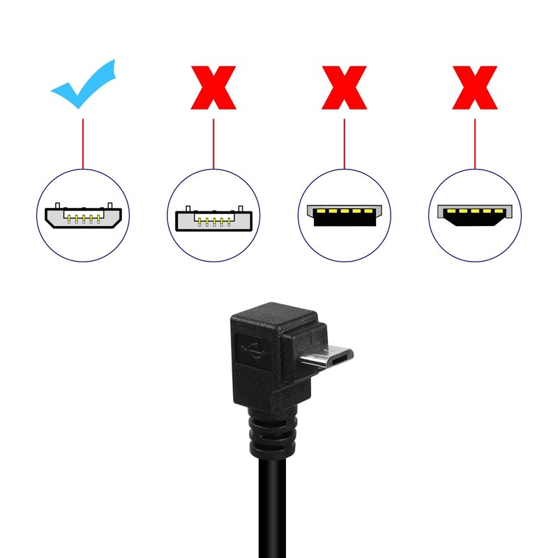 90° Micro USB Panel Flush Mount Waterproof Extension Cable Micro USB 5 Pin Ri... gallery