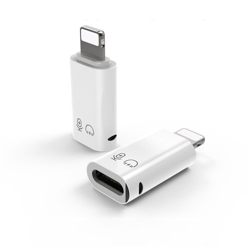 2X USB Type C Female to iOS Male Adapter For iPhone 14/13/12/11/XR/XS/SE 3 gallery
