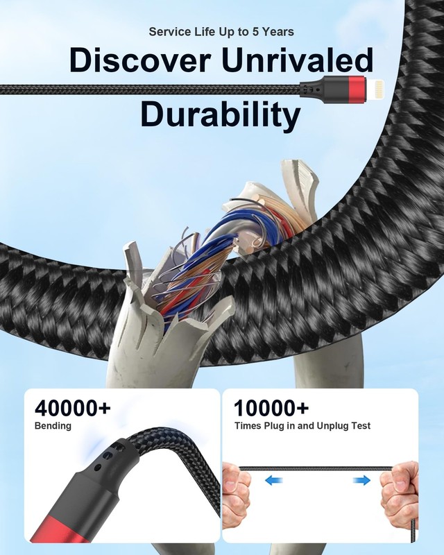 Bkduice 6 inch Short Lightning Cable, [MFi Certified] 2 Pack 6 inch, Black gallery