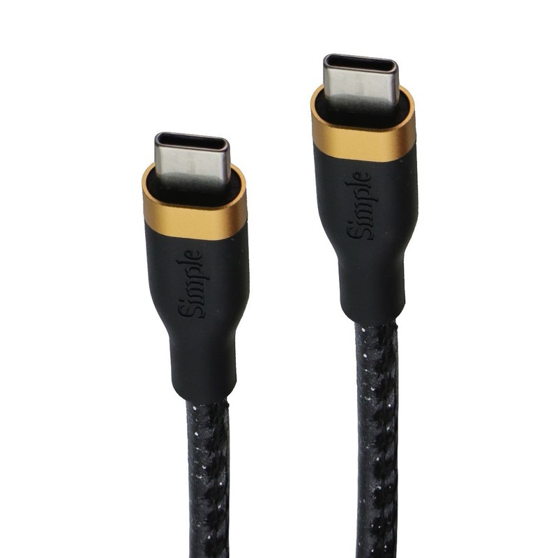 Simple Fashion Series 6FT USB-C to USB-C Cable – Black Glitter