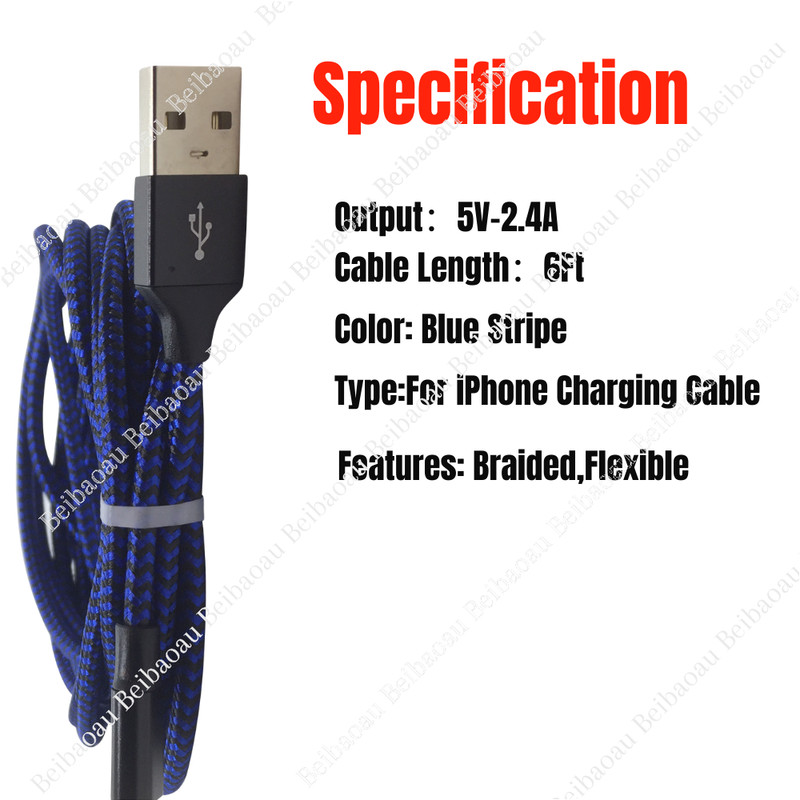 3X 6Ft USB Fast Charging Cable For Apple iPhone 14 13 12 11 8 7 6 XR 5 Data Cord gallery