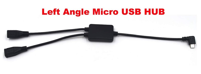 12 Inch Left Angle Micro USB 5 Pin Splitter Cable 1 Male To 2 Female Extender gallery