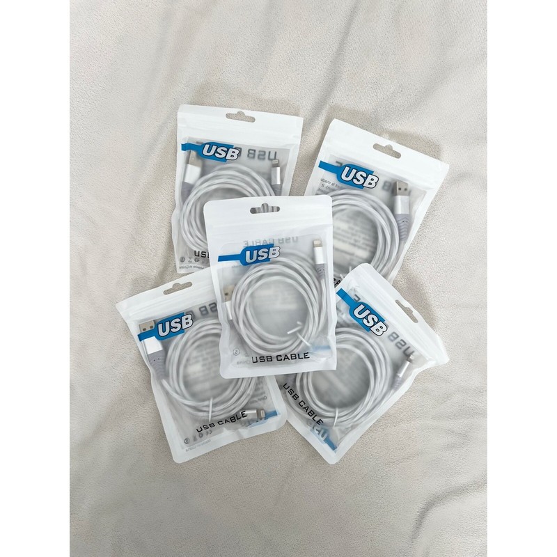 White iPhone LED Charger Cable – 6FT (Pack Of 5)