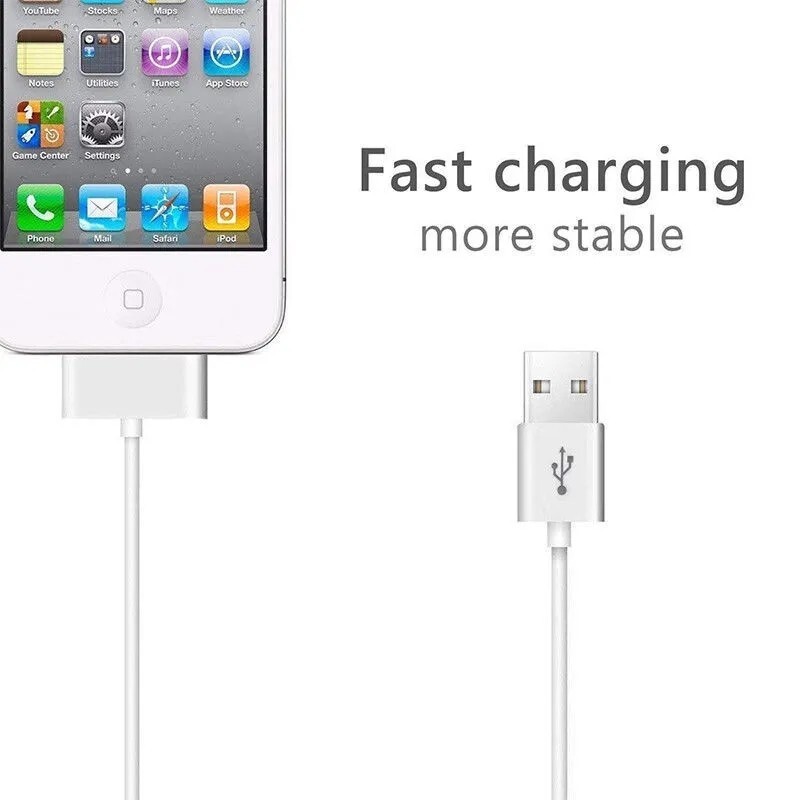 2* USB Data Sync Cable Cord Charger for iPhone 4 4G 4S 3GS iPod Nano Touch 4G gallery