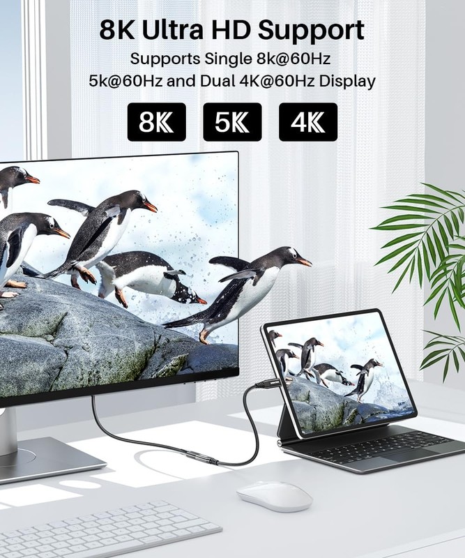 1FT Short USB Type C 4.0 Extension Cable 40Gbps 240W PD Fast Charging Monitor gallery