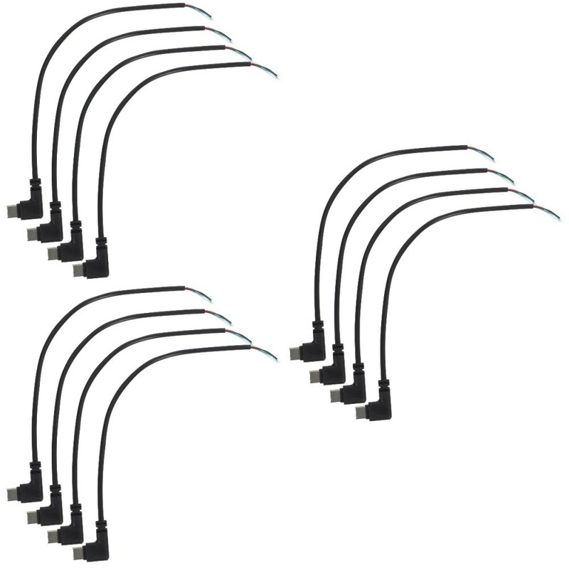 3 PCS Charging Cable Type Usb Right Angle Right-angle Extension Short