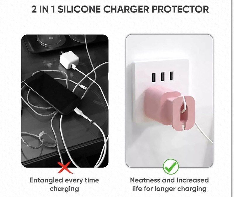 4-Pack 2 In 1 Silicone Charger Protector with Cord Wrap, (Charger Not Included) gallery