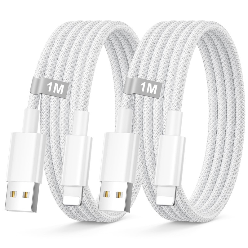 USB iPhone Charger Cable 3FT 2Pack Apple MFi Certified, USB to Lightning Cabl...