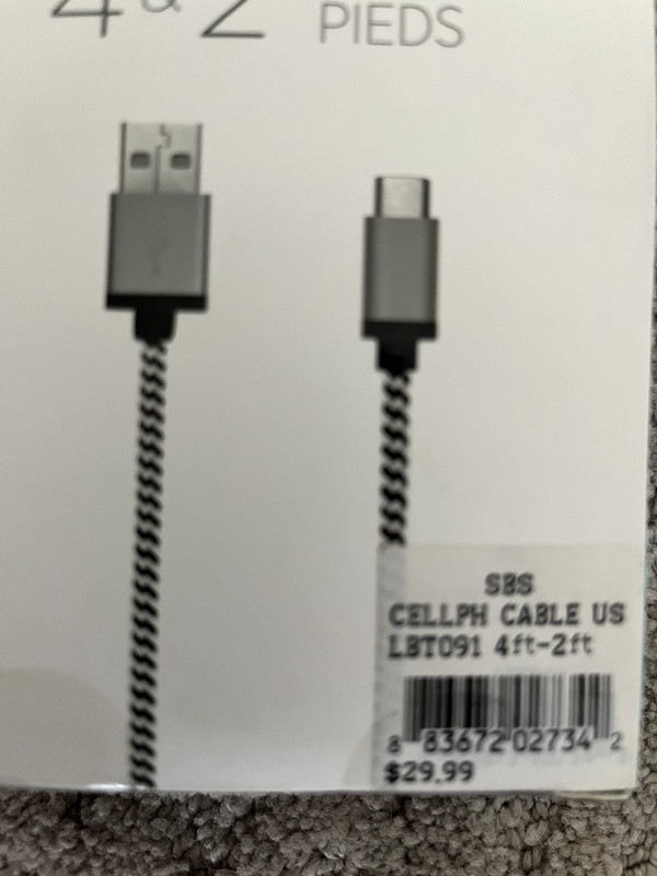 4 feet USB-C high quality braided cable.