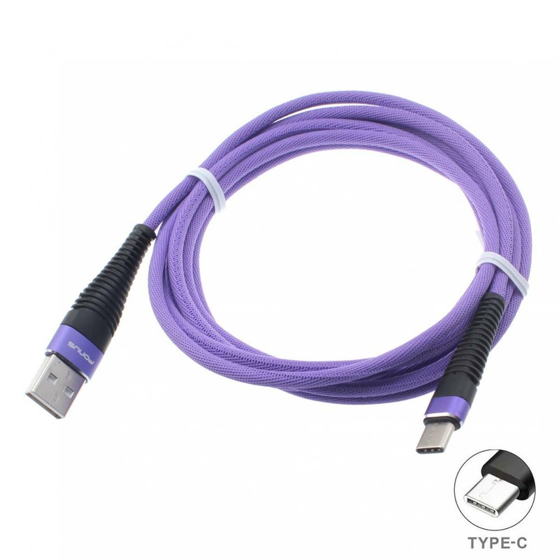 PURPLE 6FT LONG USB TYPE-C CABLE FAST CHARGE POWER WIRE SYNC USB-C CORD BRAIDED gallery