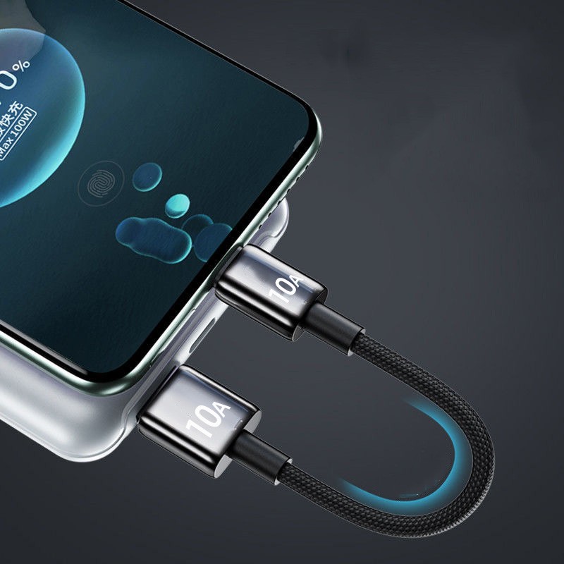 120W USB A to TypC Cable 10/6A Fast Charger Braided 0,25m for Android Short Lead gallery