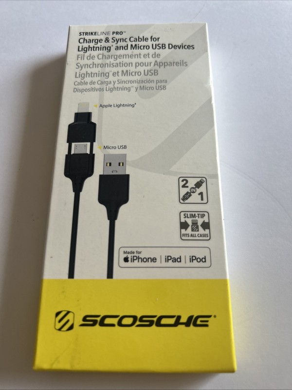 SCOSCHE I3M CHARGE & SYNC CABLE WITH MFi-CERTIFIED LIGHTNING CONNECTION - 3' ft