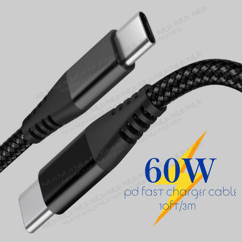 USB-C to USB-C Cable 10FT Fast Charge Type C Charging Cord For Samsung iPhone 15