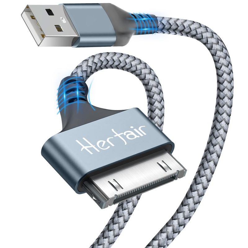 USB to 30 Pin Charger Cable Nylon Braided Charging Cord Compatible with Iphone 4 gallery