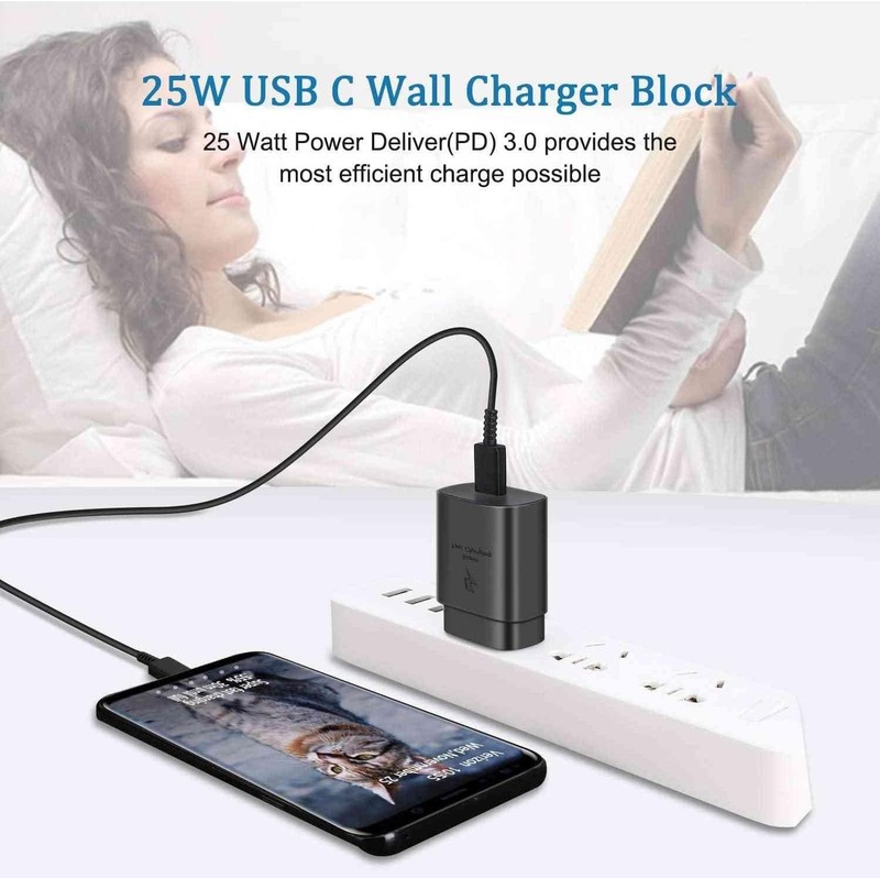 25w Type USB-C Super Fast Wall Charger+6FT Cable For Samsung Galaxy S20 S21 5G gallery