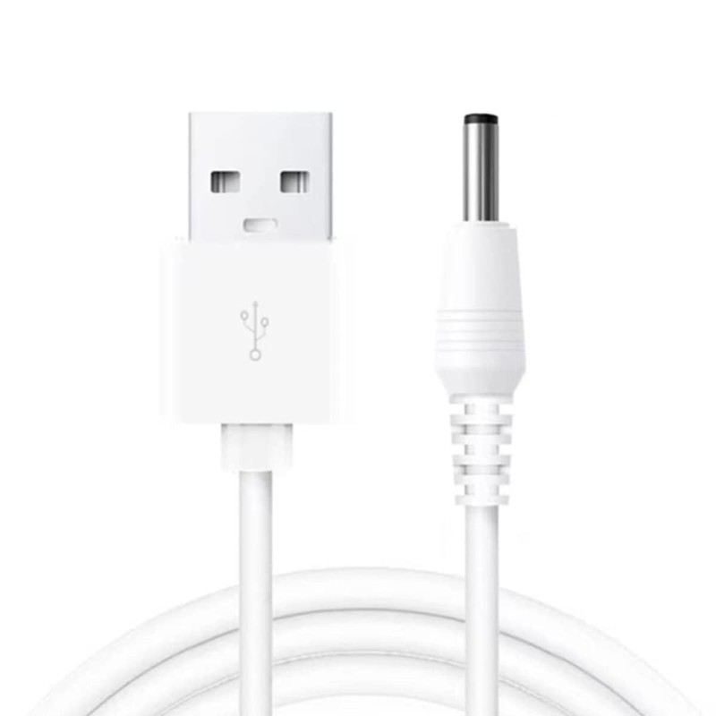 USB to DC 3.5mm x 1.35mm Male Power Adapter Cable White 1m 3.3 Ft Cord