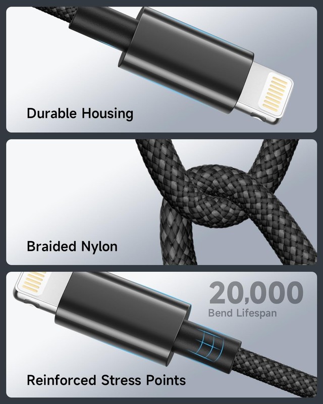 2-Pack USB A to Lightning Cable 6ft MFi Certified iPhone Charger Fast Cord gallery