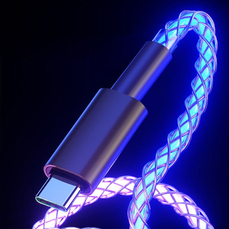 6A Fast Charging Data Cable RGB Dazzling Color Light for iPhone/Type-C/Android gallery
