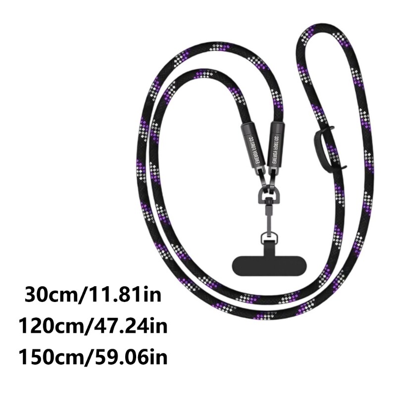 Crossbody Phone Lanyard Straps with Patches Adjustable Braided Neck Straps gallery
