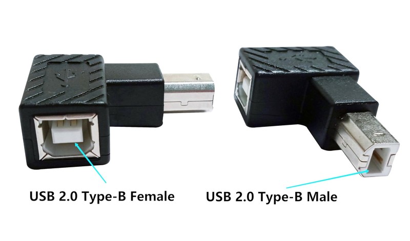 90 Degree USB 2.0 B Printer Adapter,USB 2.0 B to B Female Down Angle Print an... gallery