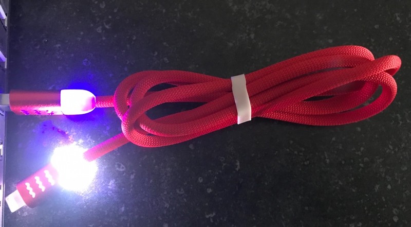 FLASH BRAIDED LED light charger cable FOR apple iphone 6 5 4 galaxy s3 micro USB gallery