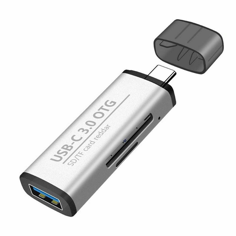Portable OTG USB 3.0 Type-C to SD Micro SD/TF Card Reader for PC Laptop