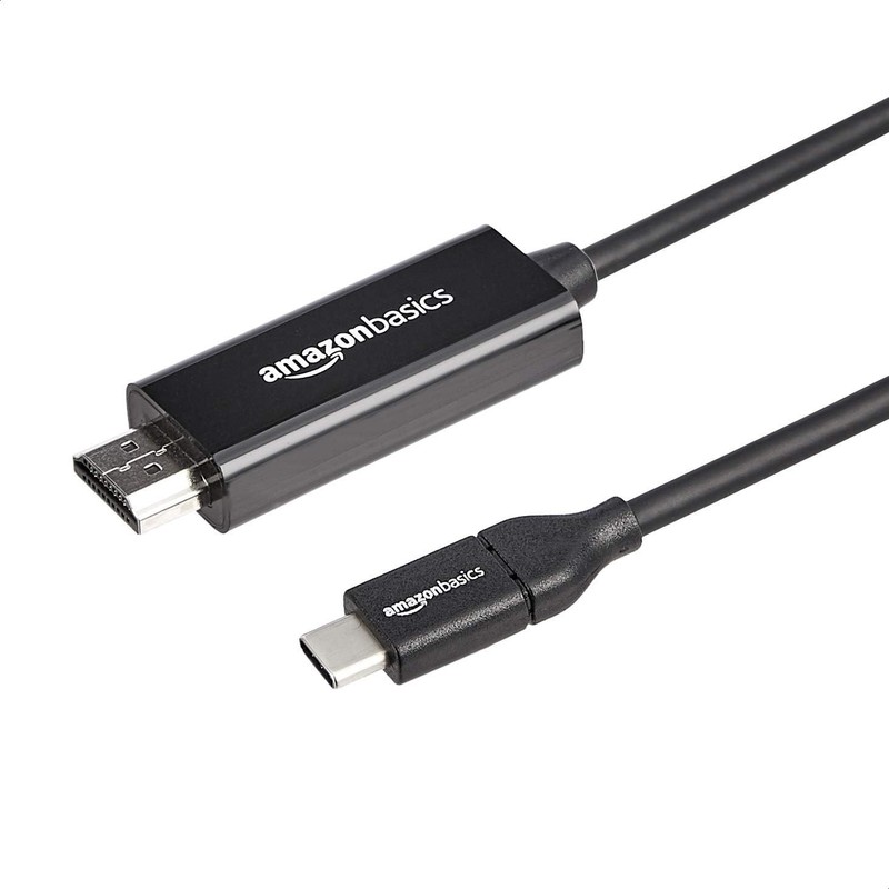 Amazon Basics USB-C to HDMI Cable Adapter (Thunderbolt 3 Compatible) 4K@30Hz, 0.