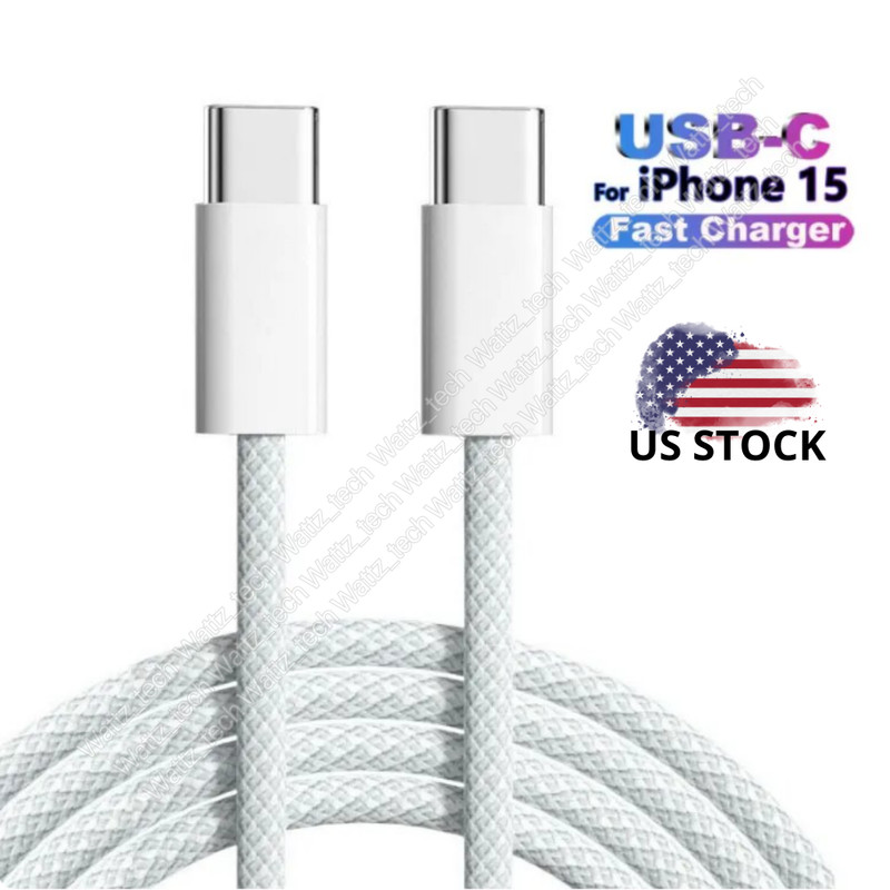 60w Braided USB-C Type-C Charger Cable PD Fast Charging Cord For iPhone 15 16 17